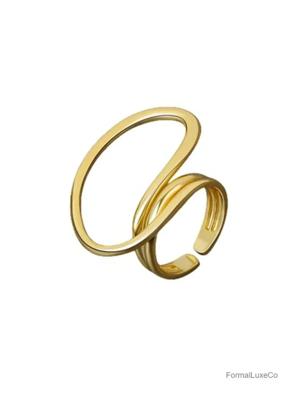 Irregular Statement Ring Open Wrap Band Adjustable Size 7-10 Hypoallergenic